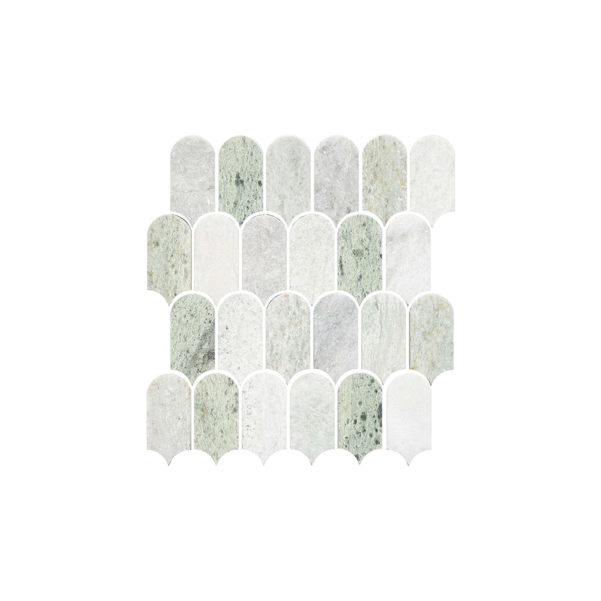 Artemis Feather 50x103 Ming Green Honed Marble Mosaic Tilemall Default Title