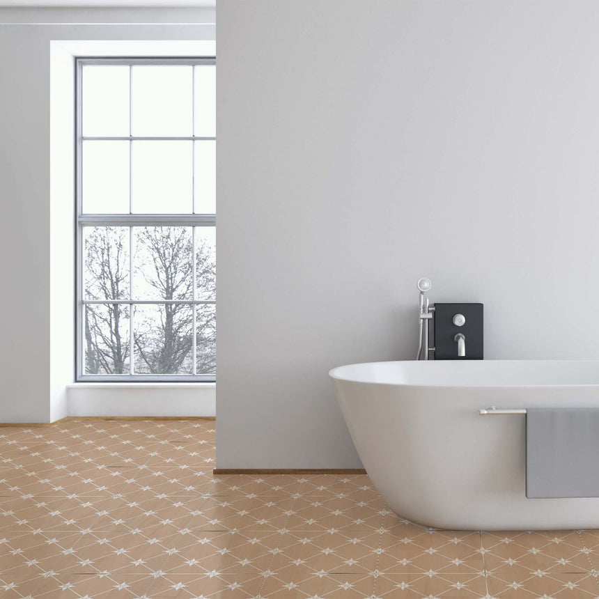 Lyndhurst 300x300 Matt Terracotta Encaustic Look Tiles Tilemall