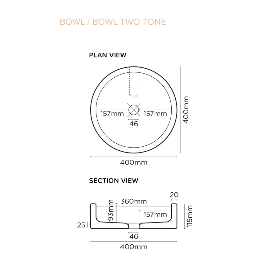 Nood Co Bowl Two Tone Surface Mount Basin Mint Bathroom Basin Nood Co