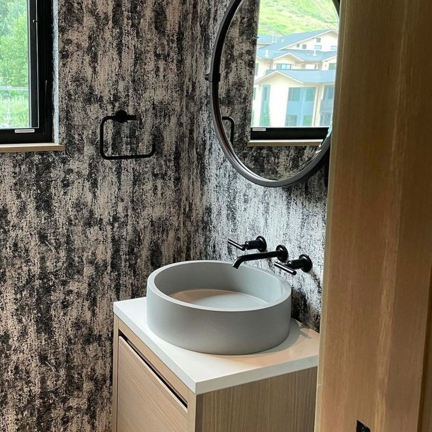 Nood Co Hoop Surface Mount Basin Sky Grey Bathroom Basin Nood Co