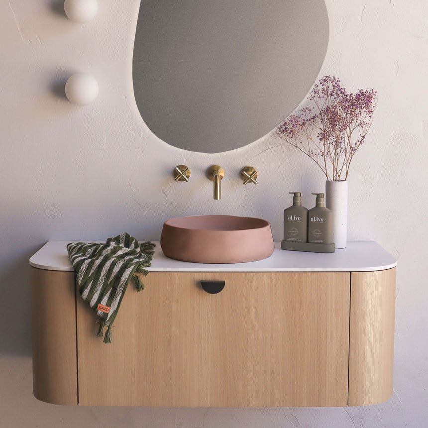 Nood Co Mill Surface Mount Basin Blush Pink Bathroom Basin Nood Co Default Title