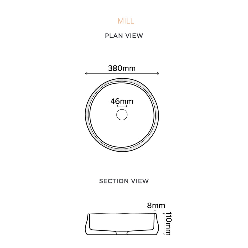 Nood Co Mill Surface Mount Basin Cloud Bathroom Basin Nood Co