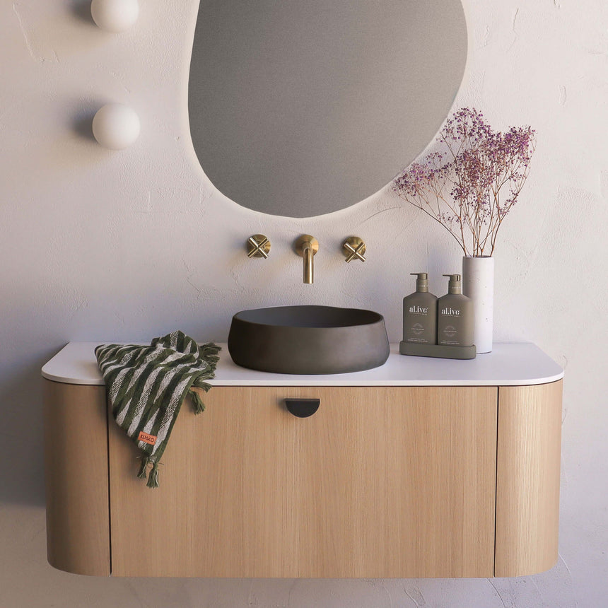 Nood Co Mill Surface Mount Basin Mid Tone Grey Bathroom Basin Nood Co Default Title