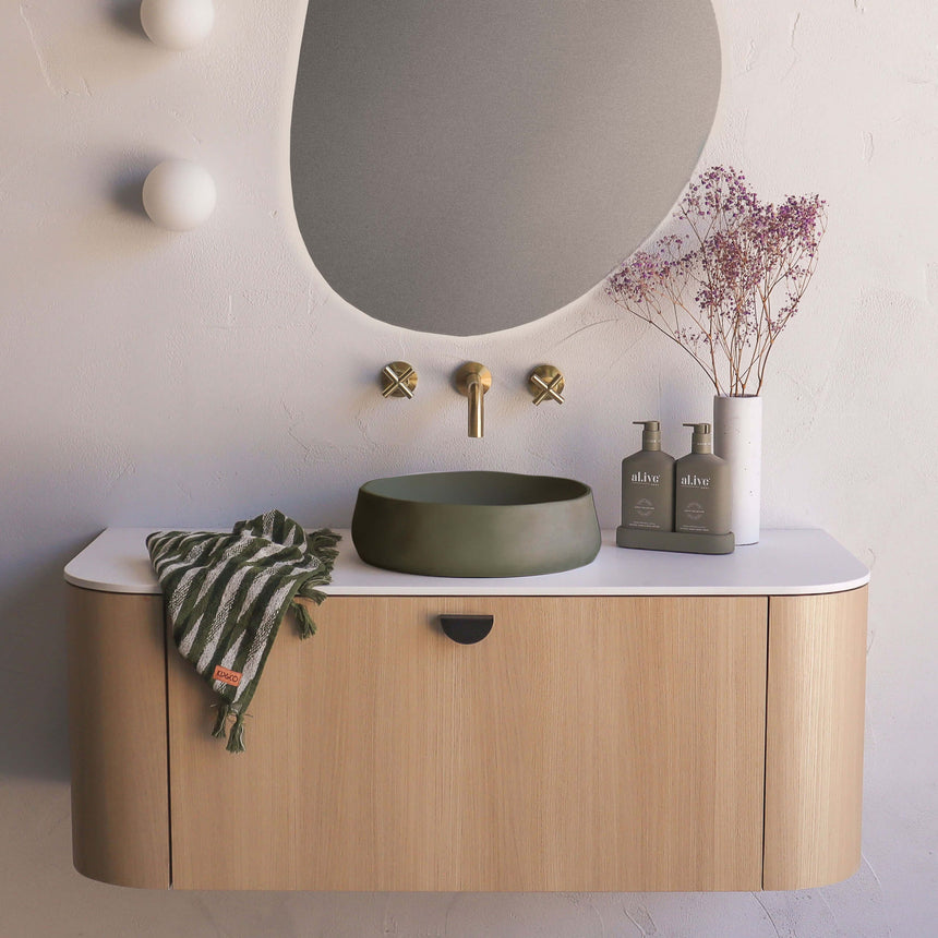 Nood Co Mill Surface Mount Basin Olive Bathroom Basin Nood Co Default Title