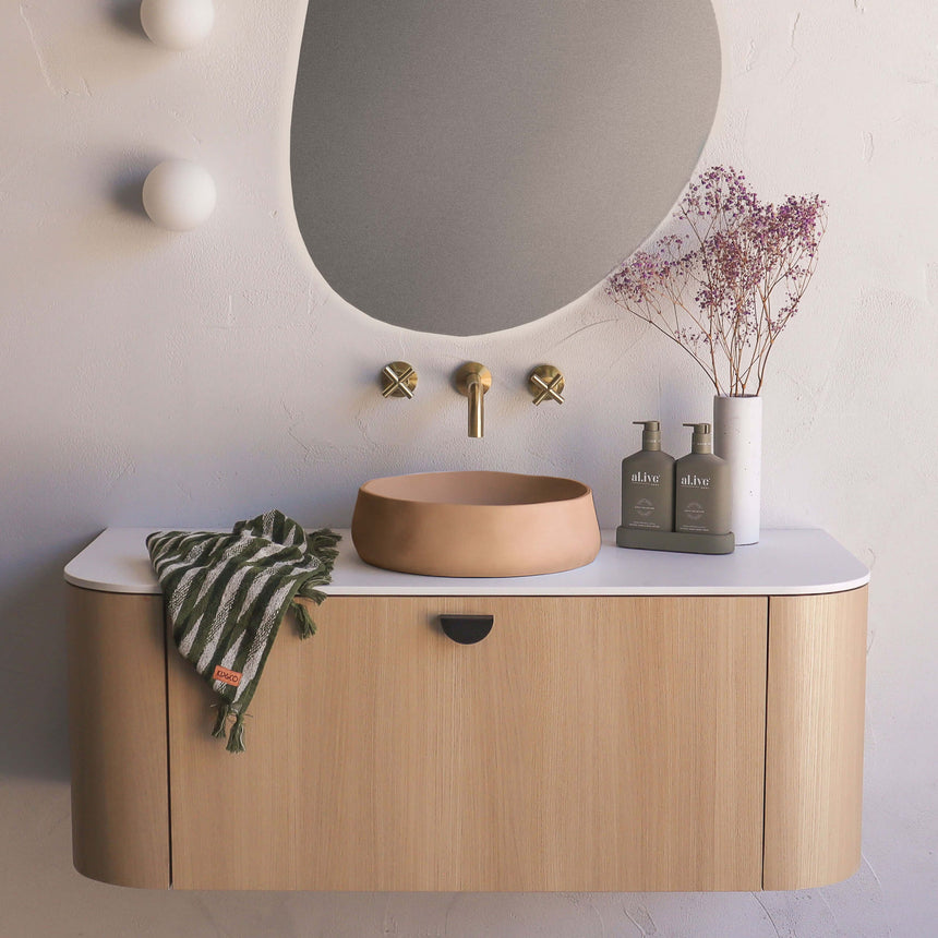 Nood Co Mill Surface Mount Basin Pastel Peach Bathroom Basin Nood Co Default Title