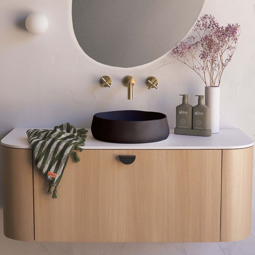 Nood Co Mill Wall Hung Basin Charcoal Bathroom Basin Nood Co Default Title