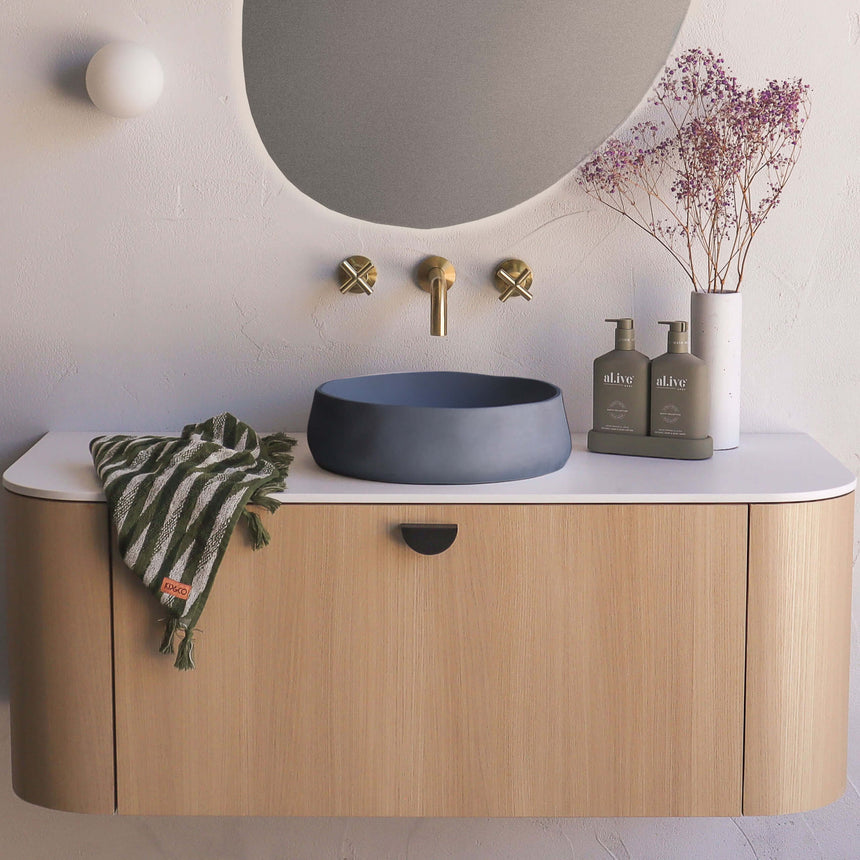 Nood Co Mill Wall Hung Basin Copan Blue Bathroom Basin Nood Co Default Title