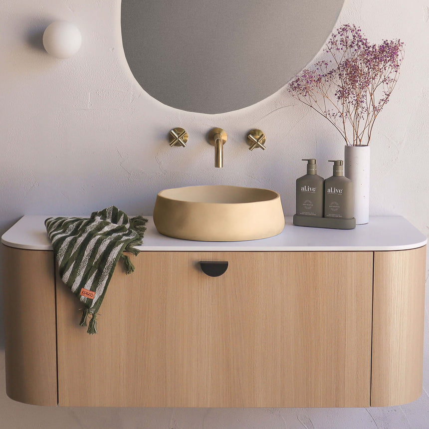 Nood Co Mill Wall Hung Basin Custard Bathroom Basin Nood Co Default Title