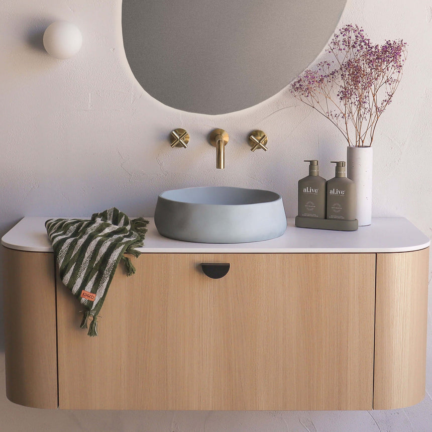 Nood Co Mill Wall Hung Basin Powder Blue Bathroom Basin Nood Co Default Title