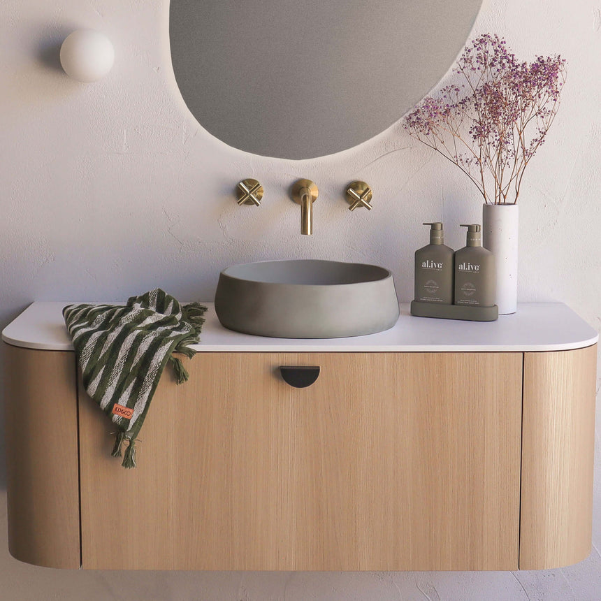 Nood Co Mill Wall Hung Basin Sky Grey Bathroom Basin Nood Co Default Title