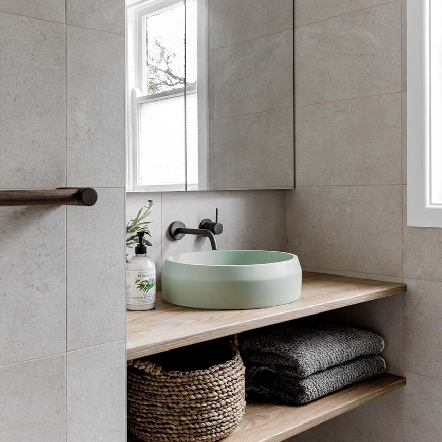Nood Co Prism Circle Surface Mount Basin Mint Bathroom Basin Nood Co