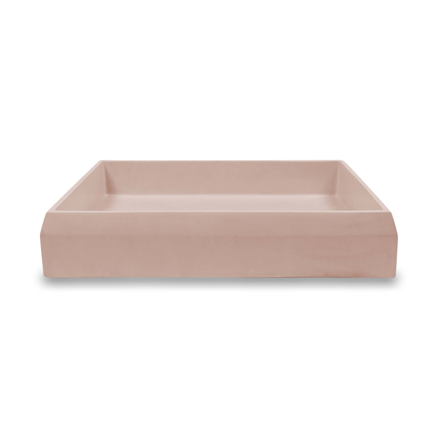Nood Co Prism Rectangle Surface Mount Basin Blush Pink Bathroom Basin Nood Co Default Title