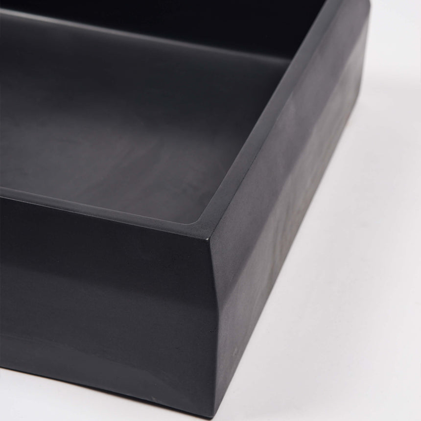 Nood Co Prism Rectangle Surface Mount Basin Charcoal Bathroom Basin Nood Co