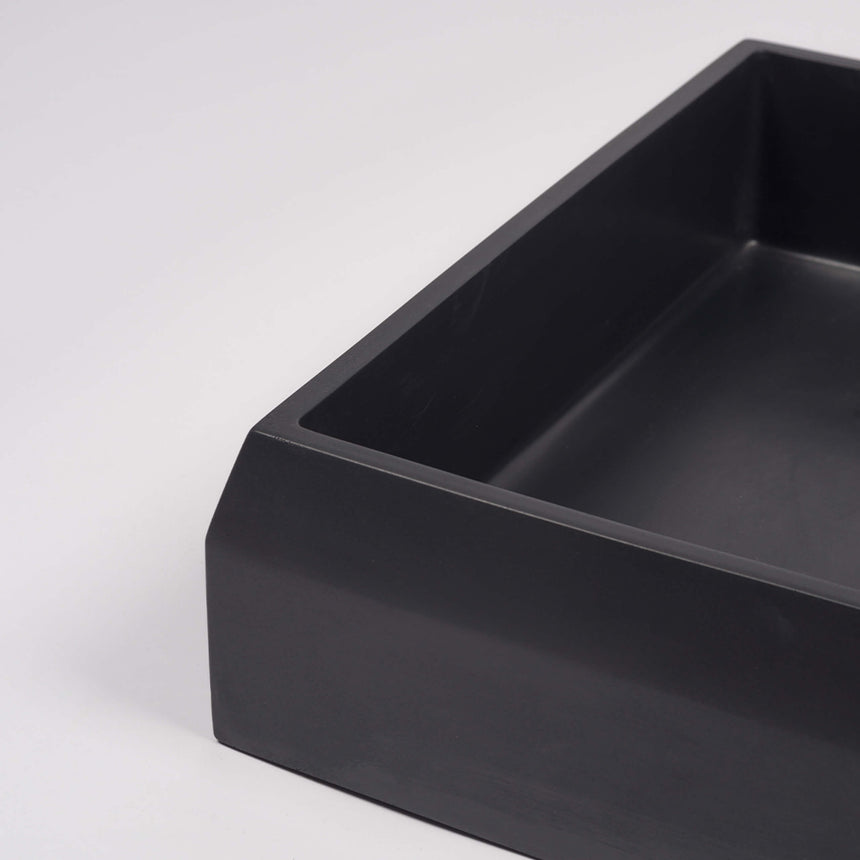 Nood Co Prism Rectangle Surface Mount Basin Charcoal Bathroom Basin Nood Co