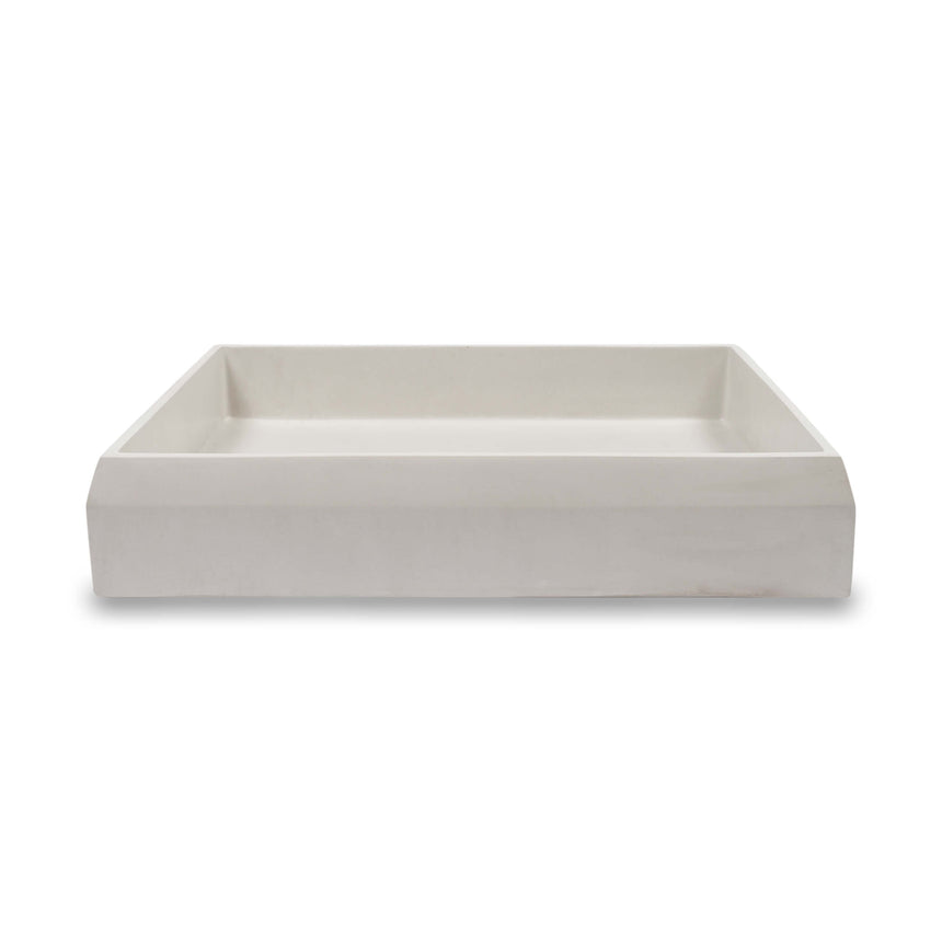 Nood Co Prism Rectangle Surface Mount Basin Ivory Bathroom Basin Nood Co Default Title