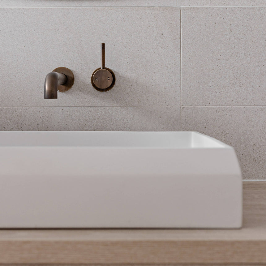 Nood Co Prism Rectangle Surface Mount Basin Ivory Bathroom Basin Nood Co