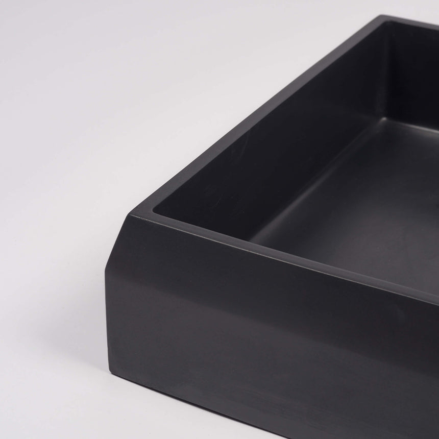 Nood Co Prism Rectangle Wall Hung Basin Charcoal Bathroom Basin Nood Co