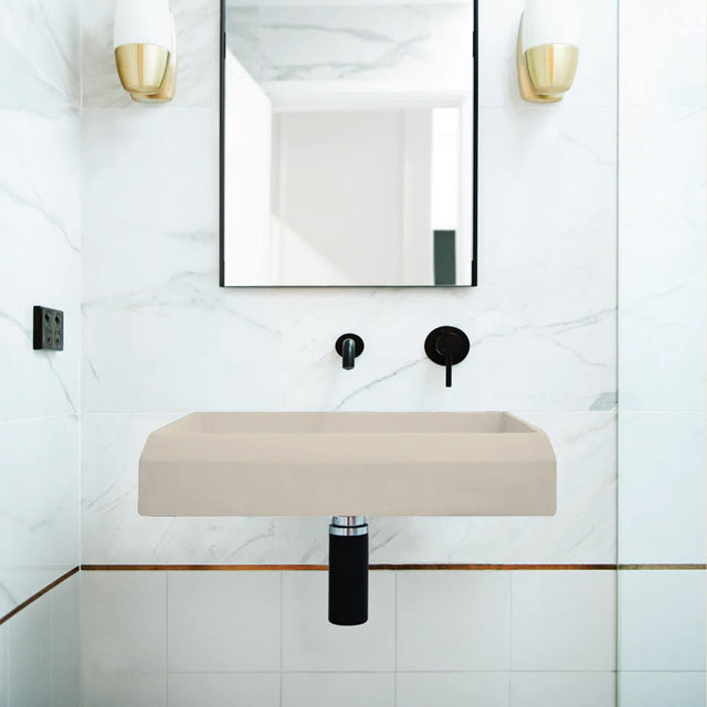 Nood Co Prism Rectangle Wall Hung Basin Mushroom Bathroom Basin Nood Co Default Title