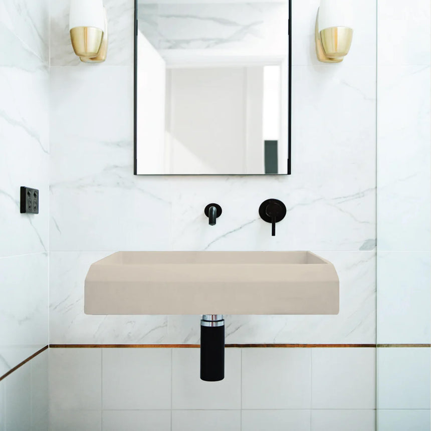 Nood Co Prism Rectangle Wall Hung Basin Mushroom Bathroom Basin Nood Co Default Title