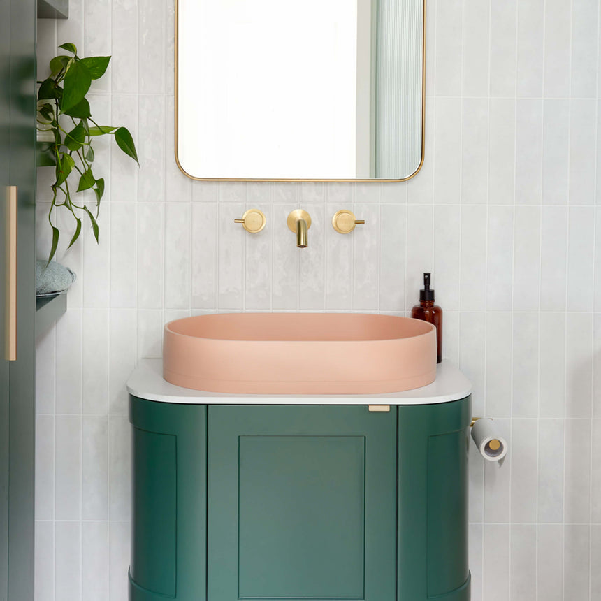 Nood Co Pill Surface Mount Basin Blush Pink Bathroom Basin Nood Co