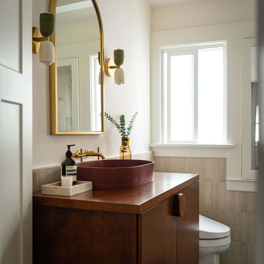 Nood Co Pill Surface Mount Basin Clay Bathroom Basin Nood Co