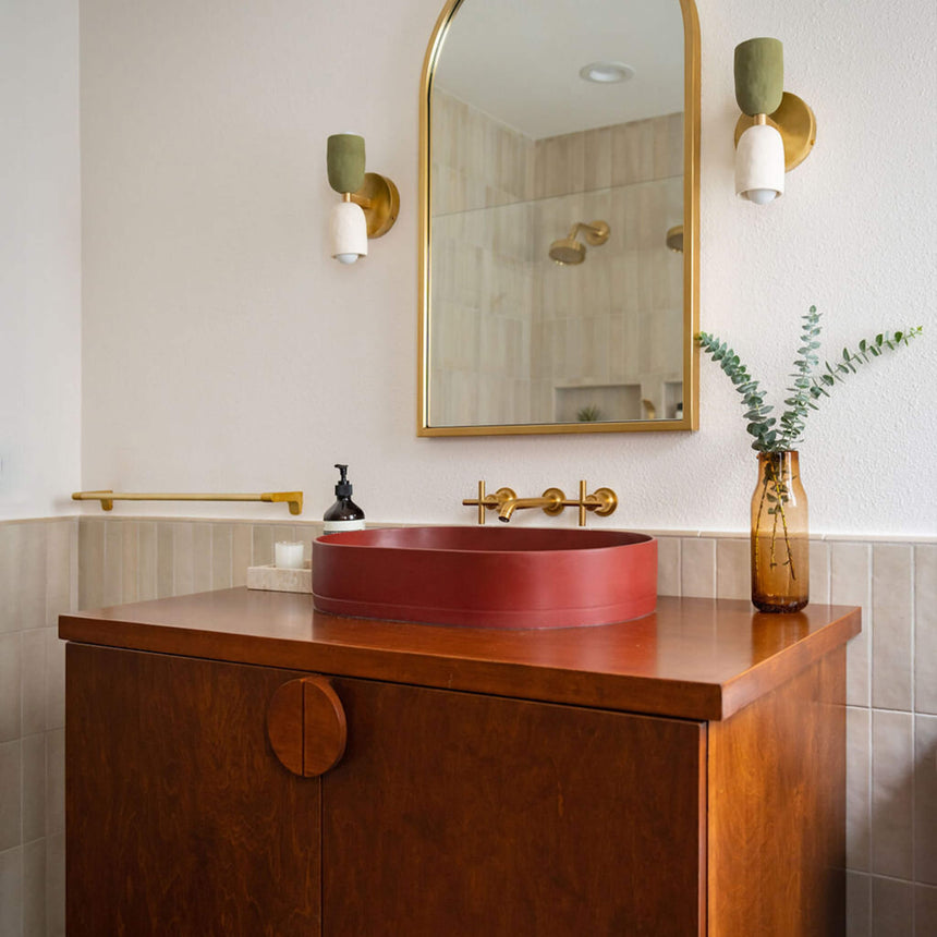 Nood Co Pill Surface Mount Basin Clay Bathroom Basin Nood Co