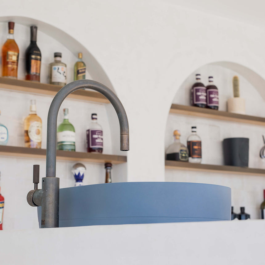 Nood Co Pill Surface Mount Basin Copan Blue Bathroom Basin Nood Co