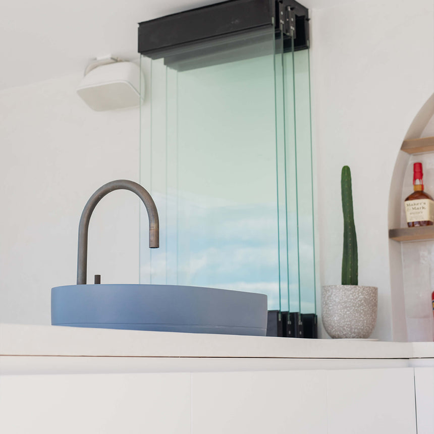 Nood Co Pill Surface Mount Basin Copan Blue Bathroom Basin Nood Co