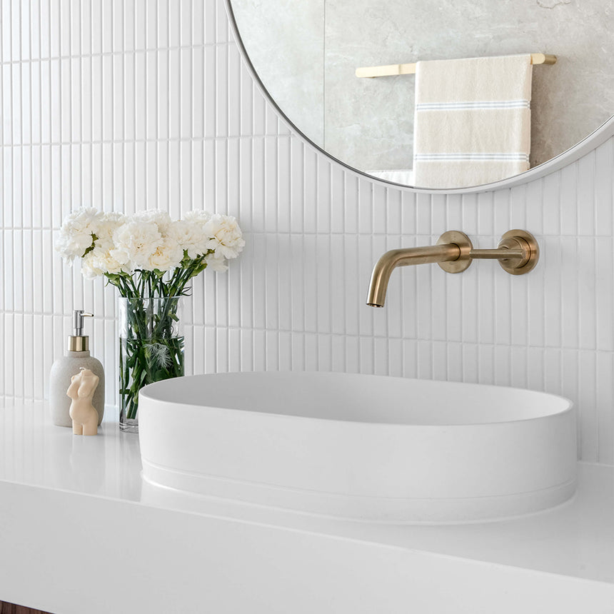 Nood Co Pill Surface Mount Basin Ivory Bathroom Basin Nood Co