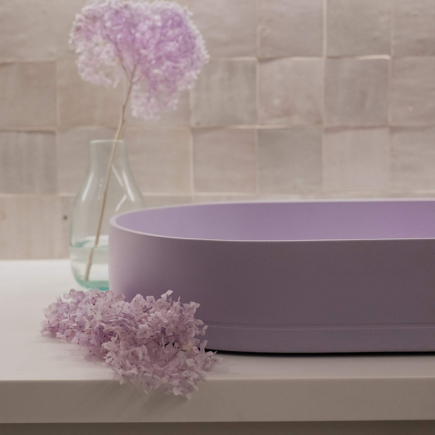 Nood Co Pill Surface Mount Basin Lilac Bathroom Basin Nood Co