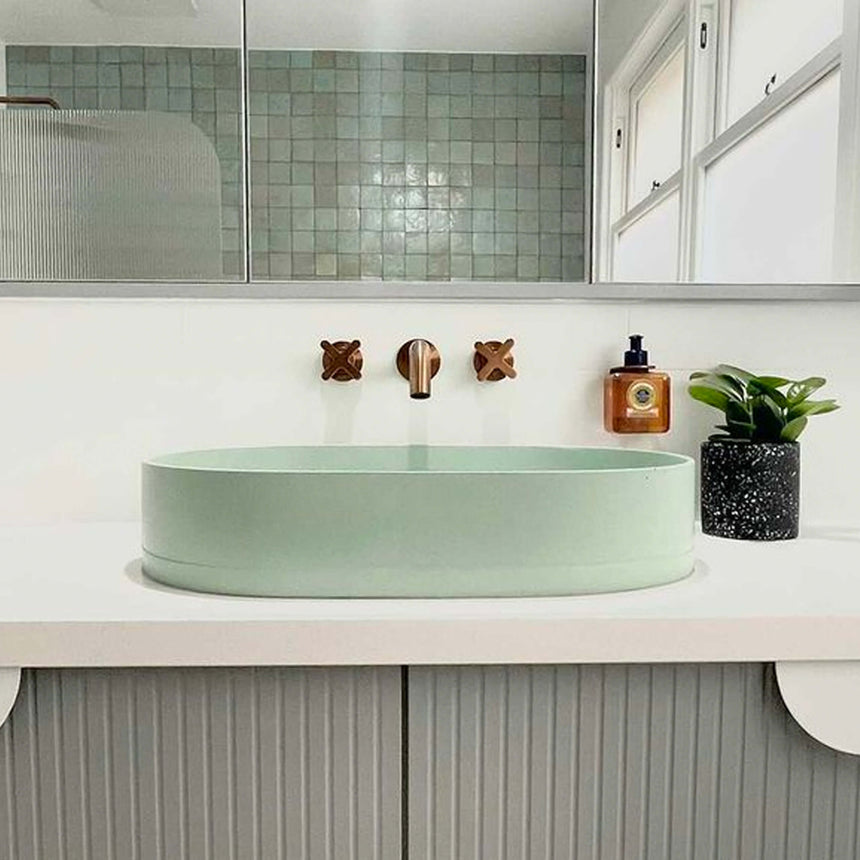 Nood Co Pill Surface Mount Basin Mint Bathroom Basin Nood Co