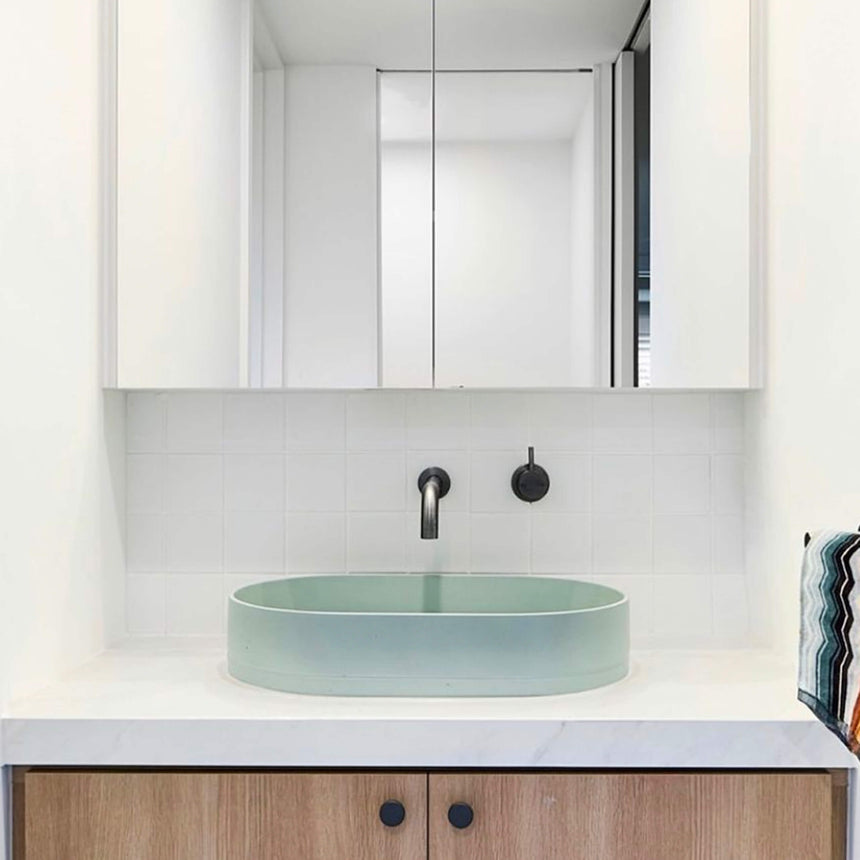 Nood Co Pill Surface Mount Basin Mint Bathroom Basin Nood Co