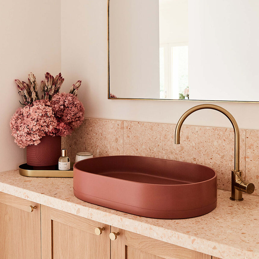 Nood Co Pill Surface Mount Basin Musk Bathroom Basin Nood Co