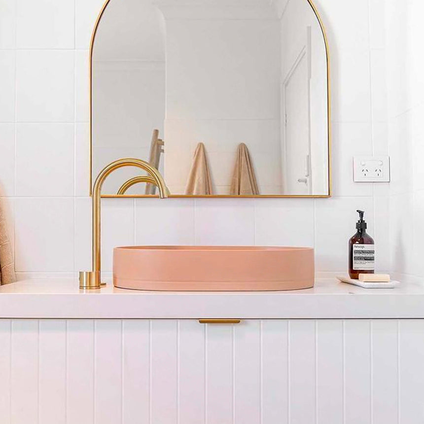 Nood Co Pill Surface Mount Basin Pastel Peach Bathroom Basin Nood Co