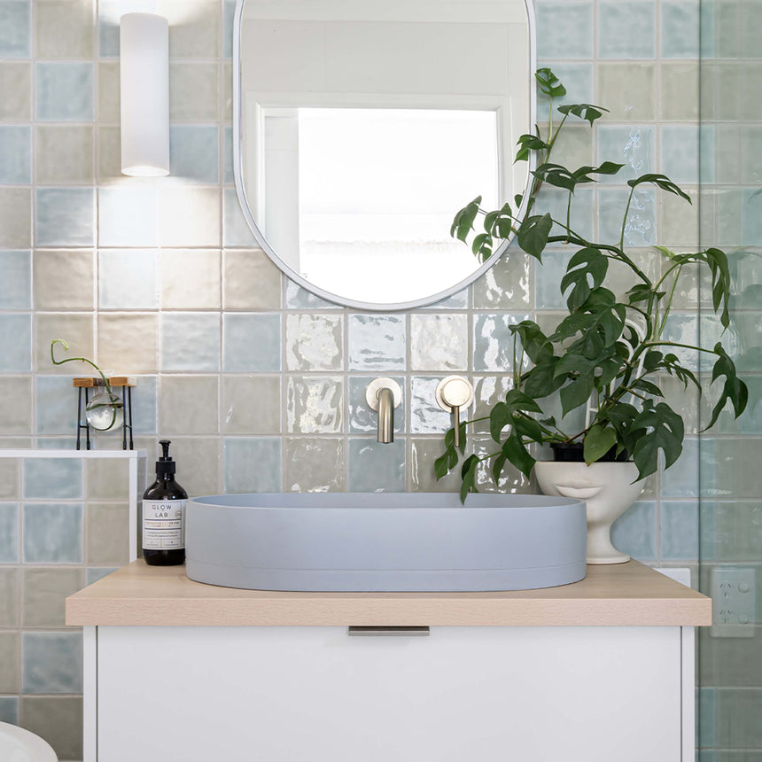 Nood Co Pill Surface Mount Basin Powder Blue Bathroom Basin Nood Co