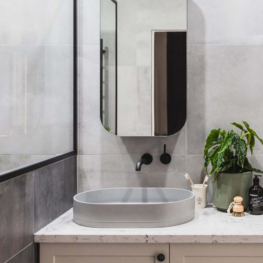 Nood Co Pill Surface Mount Basin Sky Grey Bathroom Basin Nood Co