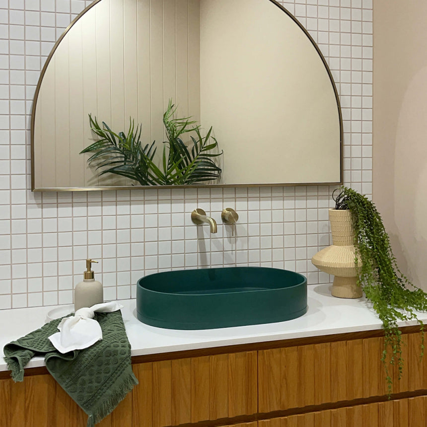 Nood Co Pill Surface Mount Basin Teal Bathroom Basin Nood Co