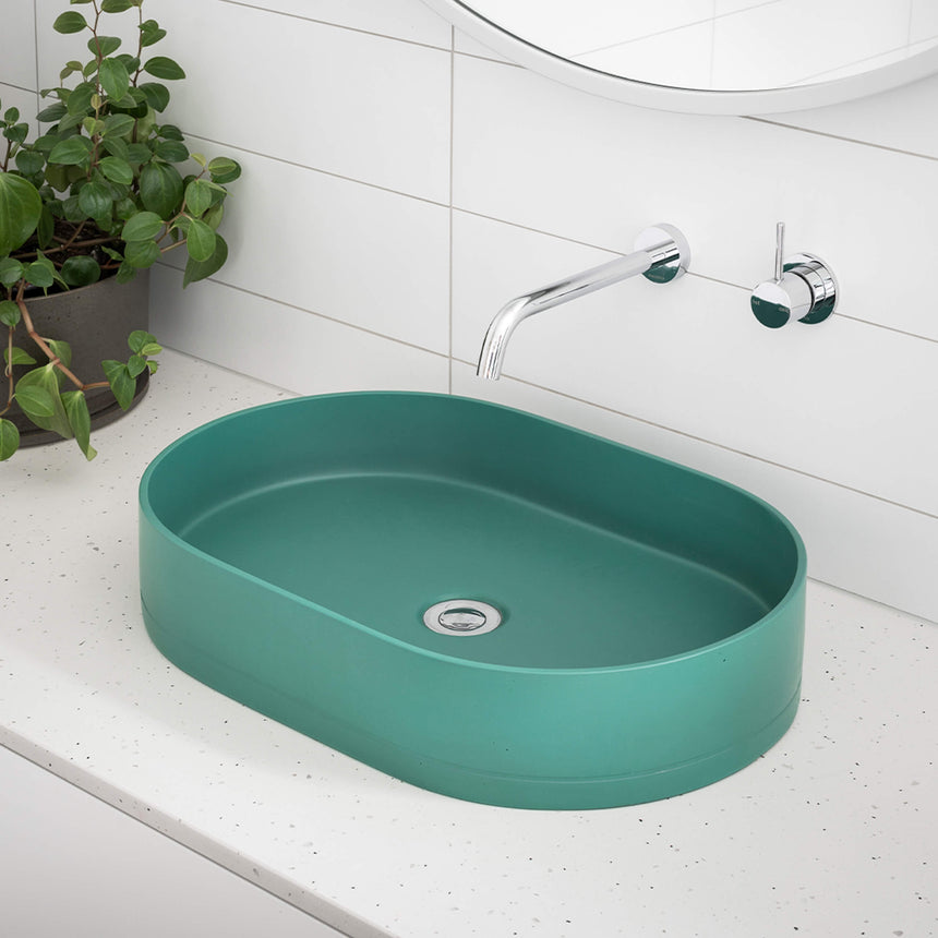 Nood Co Pill Surface Mount Basin Teal Bathroom Basin Nood Co