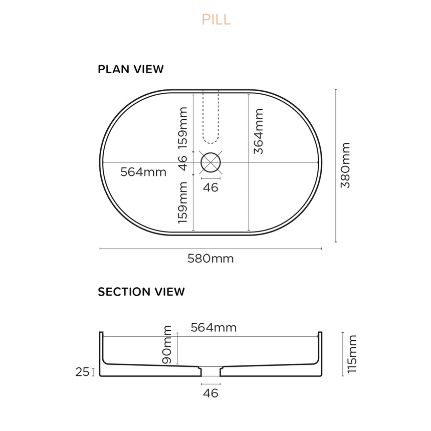 Nood Co Pill Wall Hung Basin Olive Bathroom Basin Nood Co