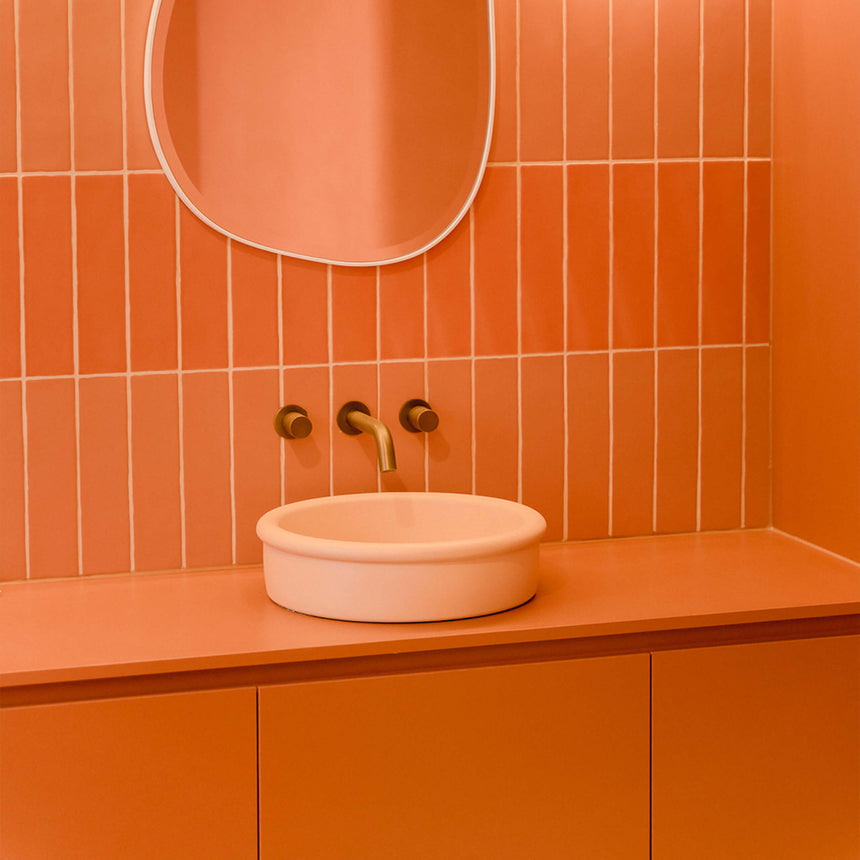 Nood Co Tubb Surface Mount Basin Pastel Peach Bathroom Basin Nood Co
