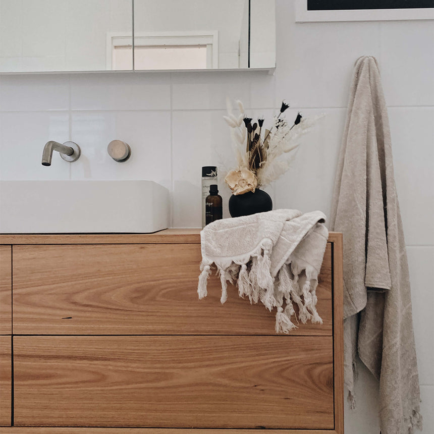 Nood Co Vesl Rectangle Surface Mount Basin Ivory Bathroom Basin Nood Co