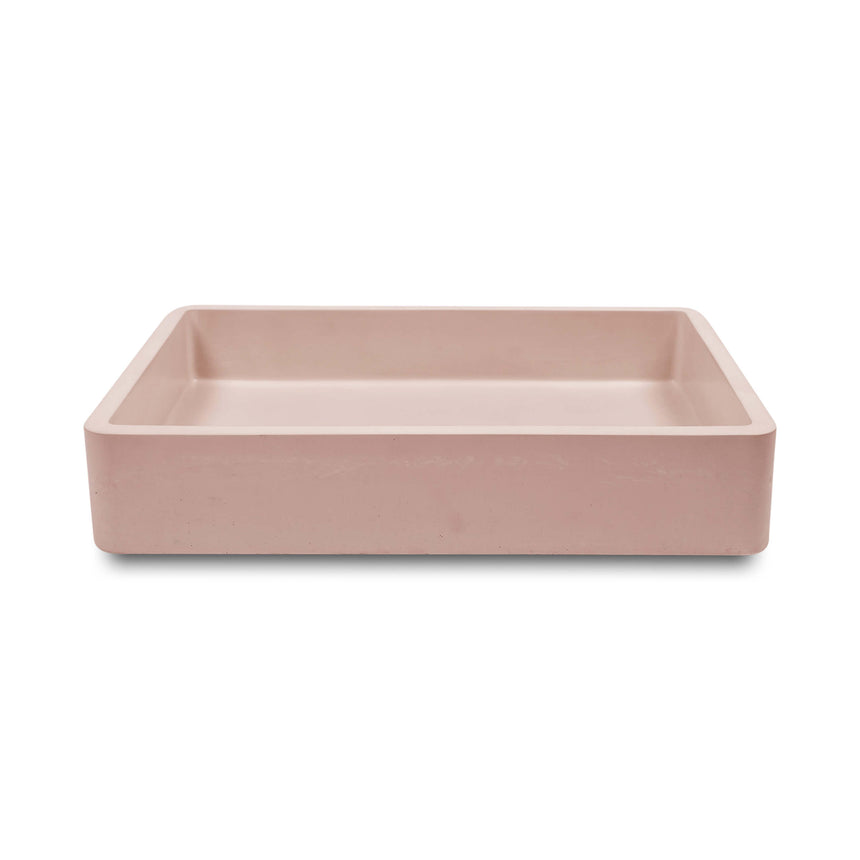 Nood Co Vesl Rectangle Wall Hung Basin Blush Pink Bathroom Basin Nood Co Default Title