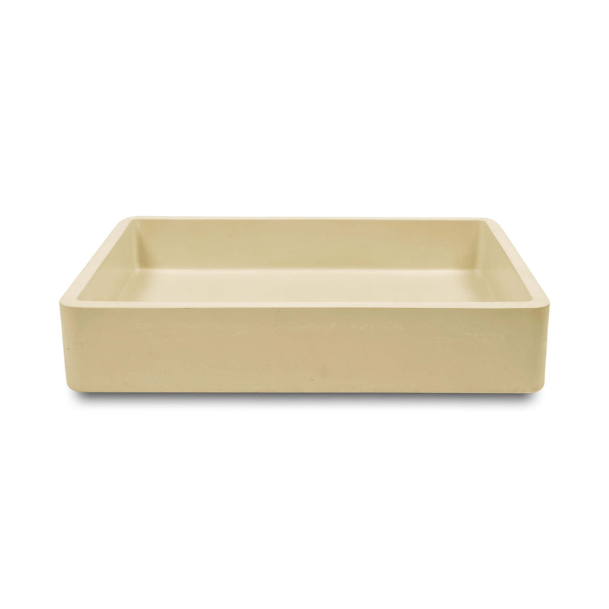 Nood Co Vesl Rectangle Wall Hung Basin Custard Bathroom Basin Nood Co Default Title