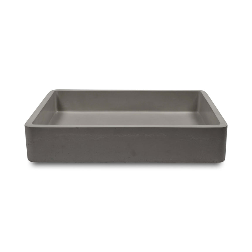 Nood Co Vesl Rectangle Wall Hung Basin Mid Tone Grey Bathroom Basin Nood Co Default Title
