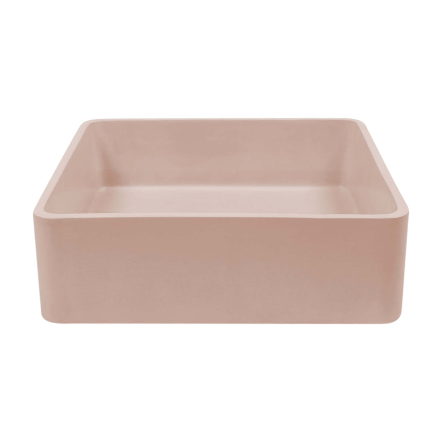 Nood Co Vesl Square Surface Mount Basin Blush Pink Bathroom Basin Nood Co Default Title