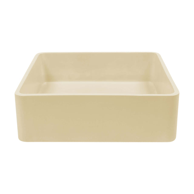 Nood Co Vesl Square Surface Mount Basin Custard Bathroom Basin Nood Co Default Title