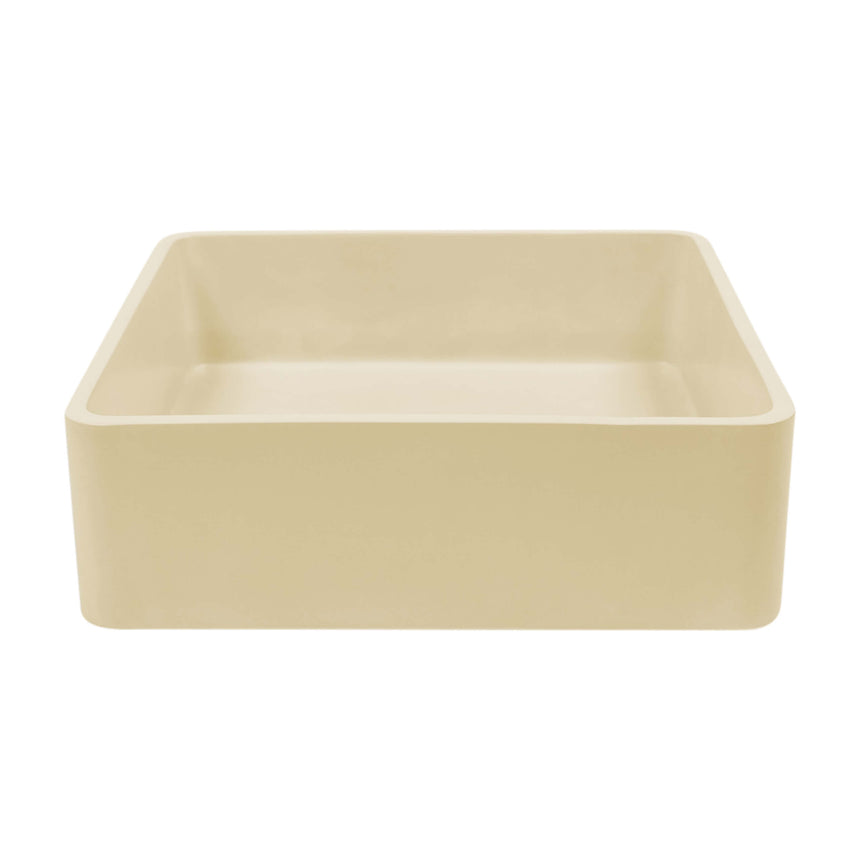 Nood Co Vesl Square Surface Mount Basin Custard Bathroom Basin Nood Co Default Title