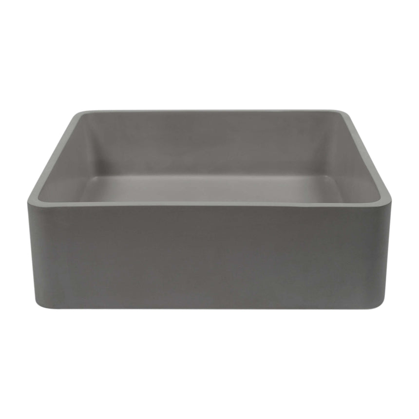 Nood Co Vesl Square Surface Mount Basin Mid Tone Grey Bathroom Basin Nood Co Default Title