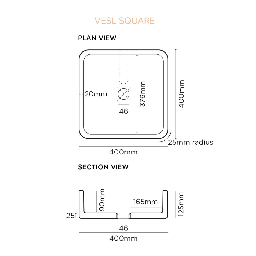 Nood Co Vesl Square Surface Mount Basin Mint Bathroom Basin Nood Co