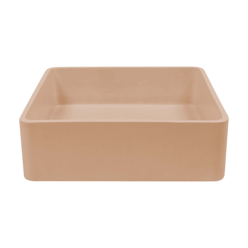 Nood Co Vesl Square Surface Mount Basin Pastel Peach Bathroom Basin Nood Co Default Title